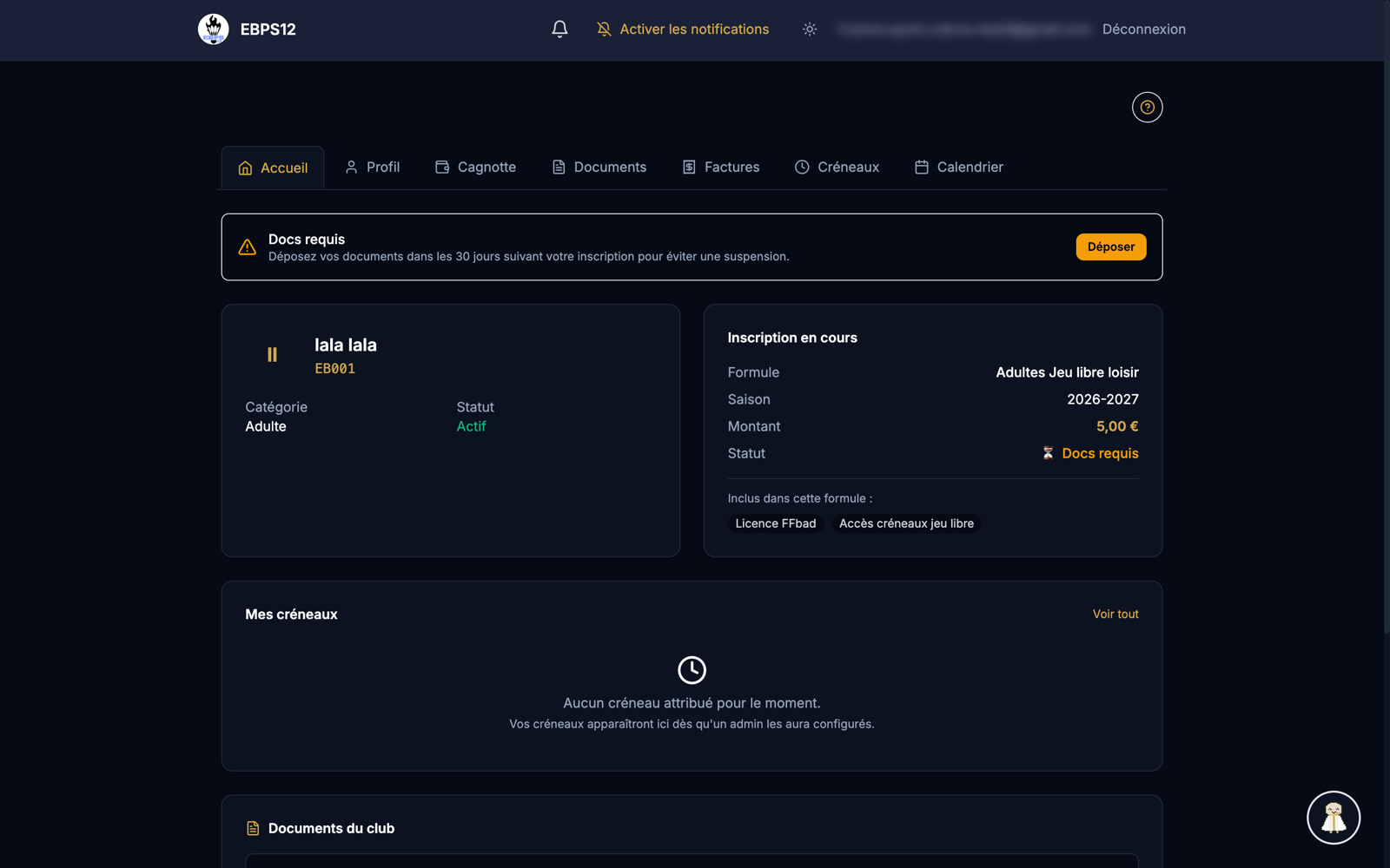 Espace membre de Fuzions Club Manager